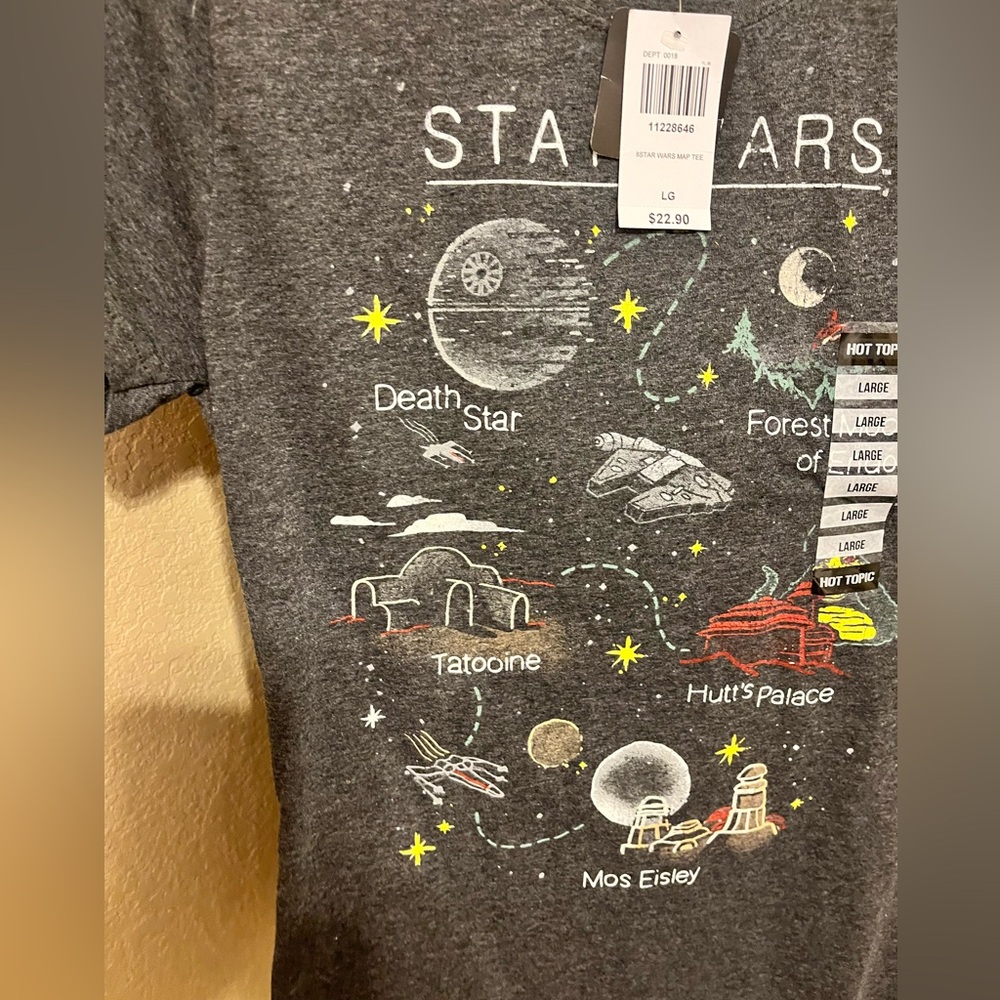 NWT Hot Topic Star Wars T-shirt in gray size Latge - Picture 4 of 5